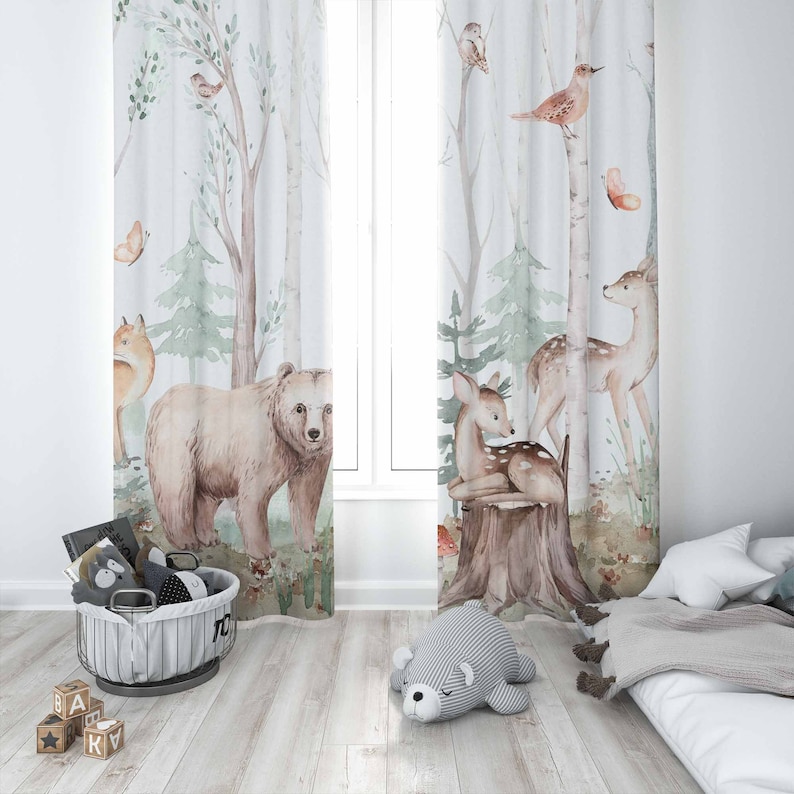 Bos Dieren Gordijnen Kinderkam - Baby Nursery Blackout Curtains recensie en prijs