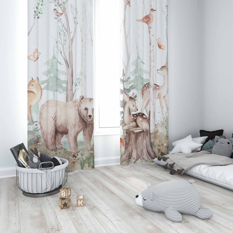Bos Dieren Gordijnen Kinderkam - Baby Nursery Blackout Curtains recensie en prijs