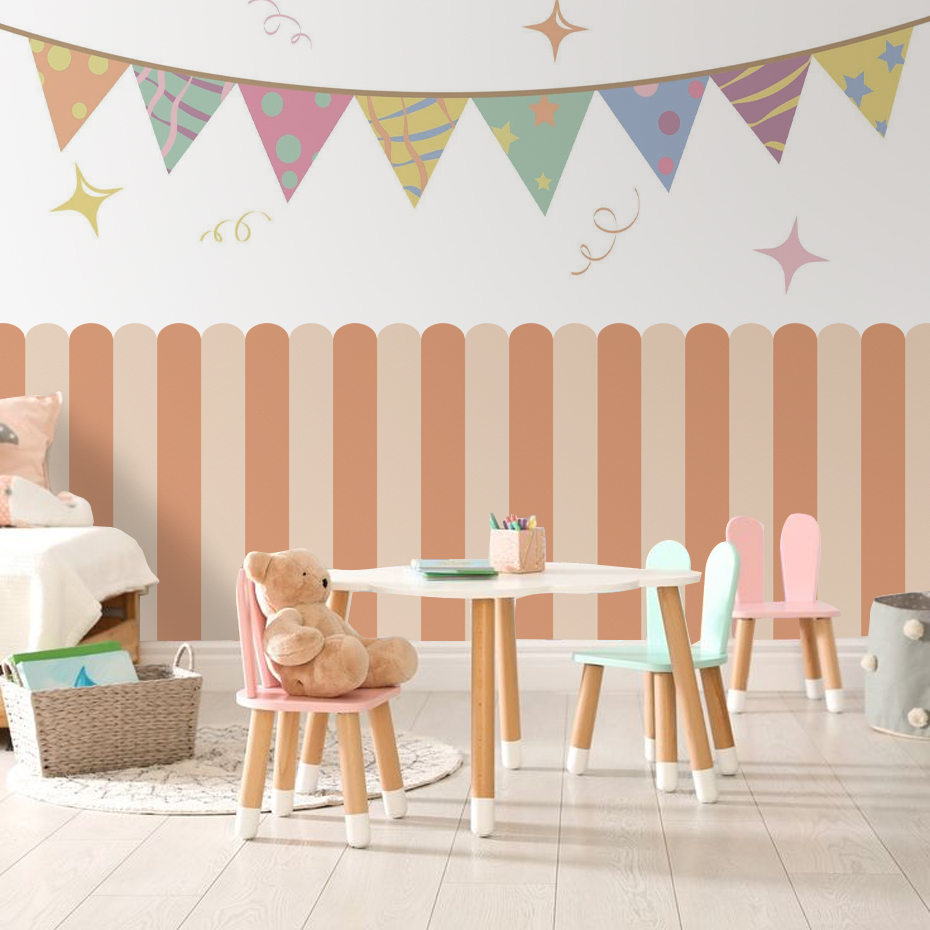 Veelkleurig verticaal gestreep - Baby Nursery Stickers recensie en prijs