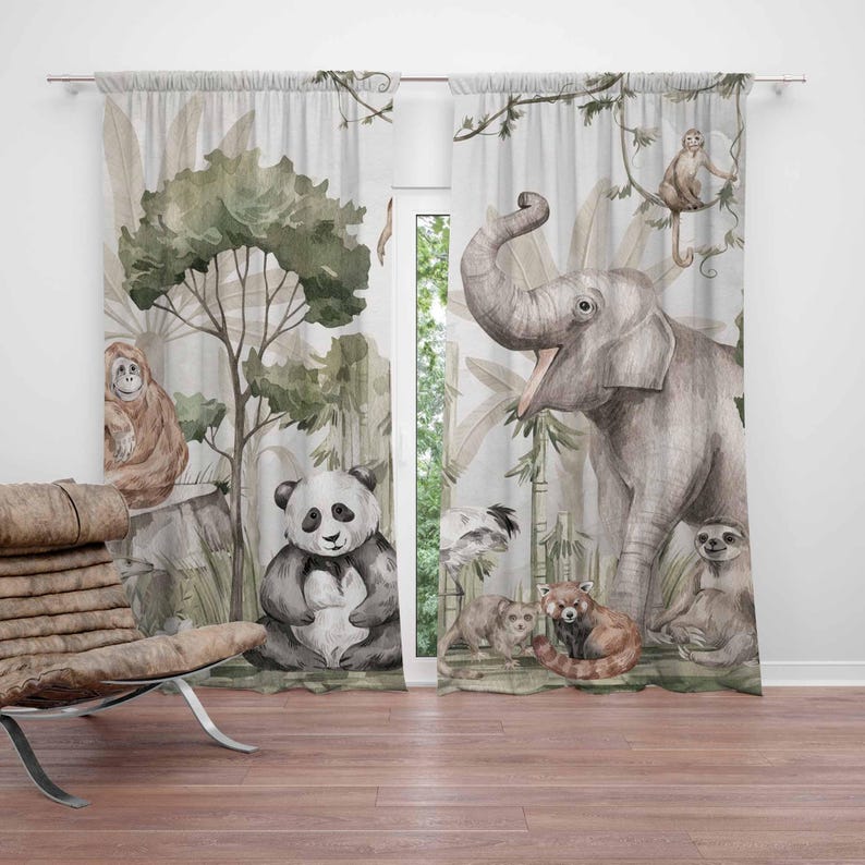 Safari Dieren Gordijnen Kinder - Baby Nursery Blackout Curtains recensie en prijs