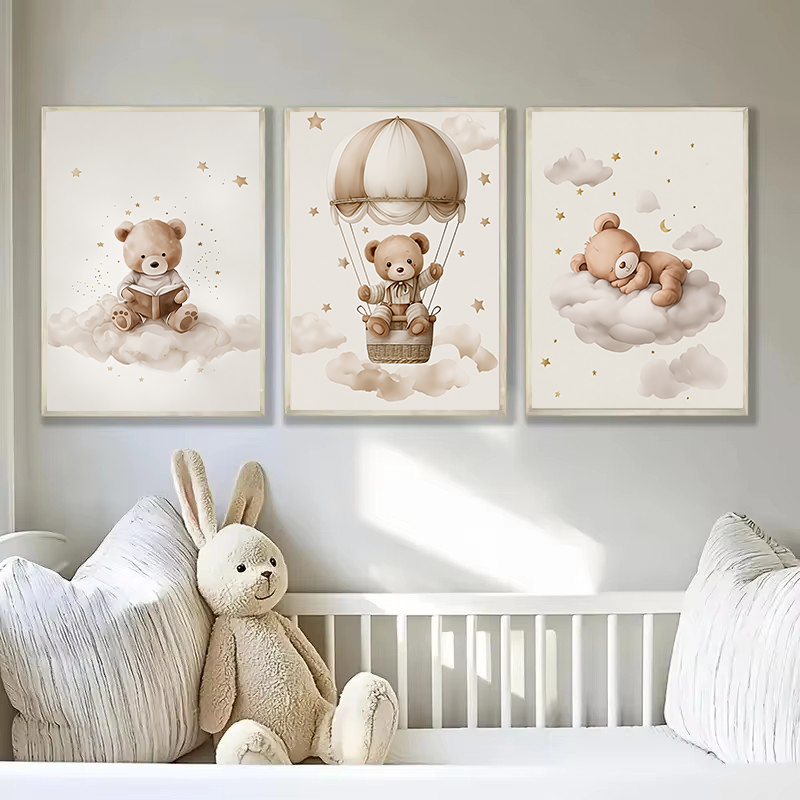 3 stks/set Boheemse Teddybeer  - Baby Name Wall Art recensie en prijs