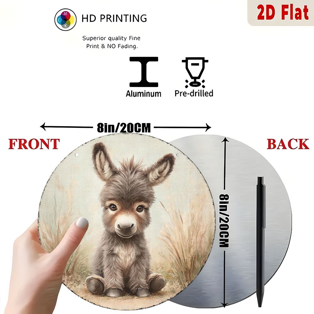 Vintage Baby Donkey ronde meta - Baby Nursery Vintage Decor recensie en prijs